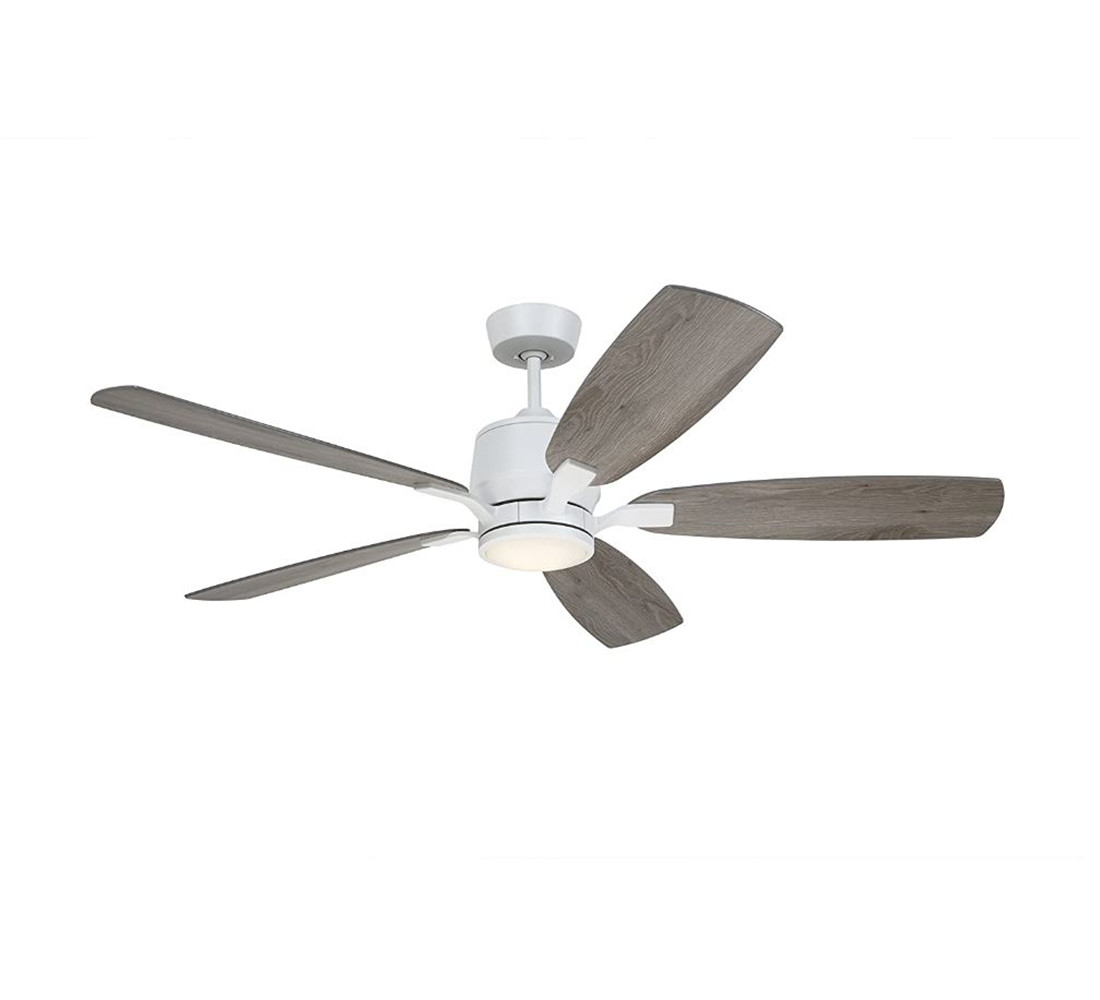 Luminance Kathy Ireland Ion Eco 54" Ceiling Fan Satin White w/ Timber Grey Blade