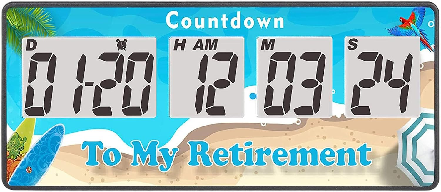 Yooreal Digital 9999 Days Countdown Timer Clock,Retirement Blue