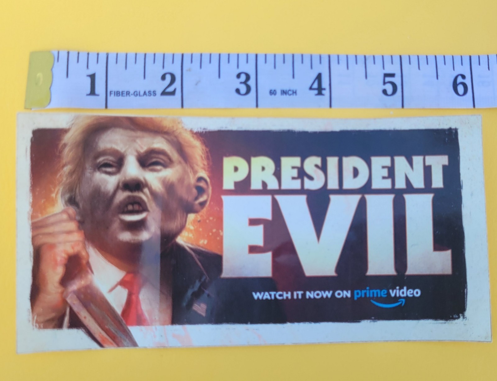 PRESIDENT EVIL  movie promotional sticker - Trump Horor film