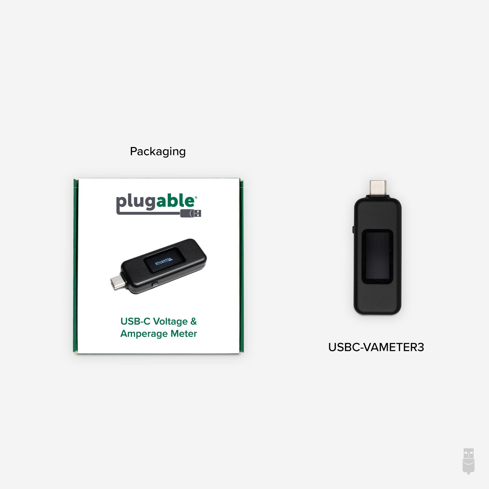 Plugable USB-C Voltage & Amperage Meter for High Power Devices (240W EPR)