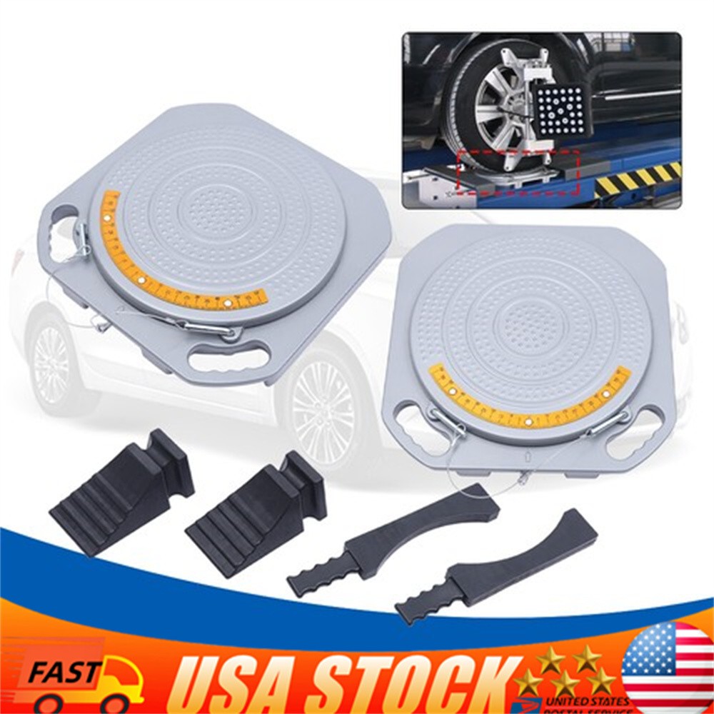 2* Car Wheel Turntable Truck Front End Wheel Alignment Turn Plates Tool Kit