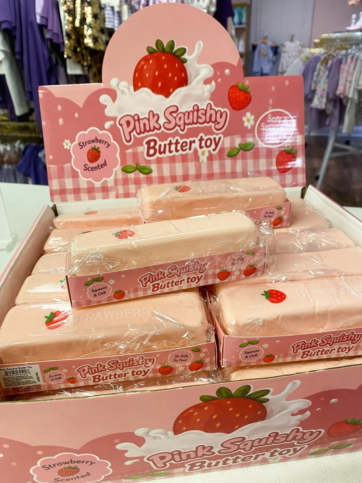 Strawberry Butter Squishy Stress Relief Toy | Strawberry Scented Fidget &