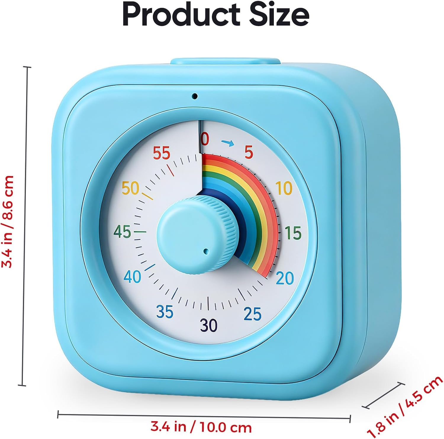 Rainbow Visual Timer for Kids, 60 Minute Silent Countdown Clock with Color Disk,