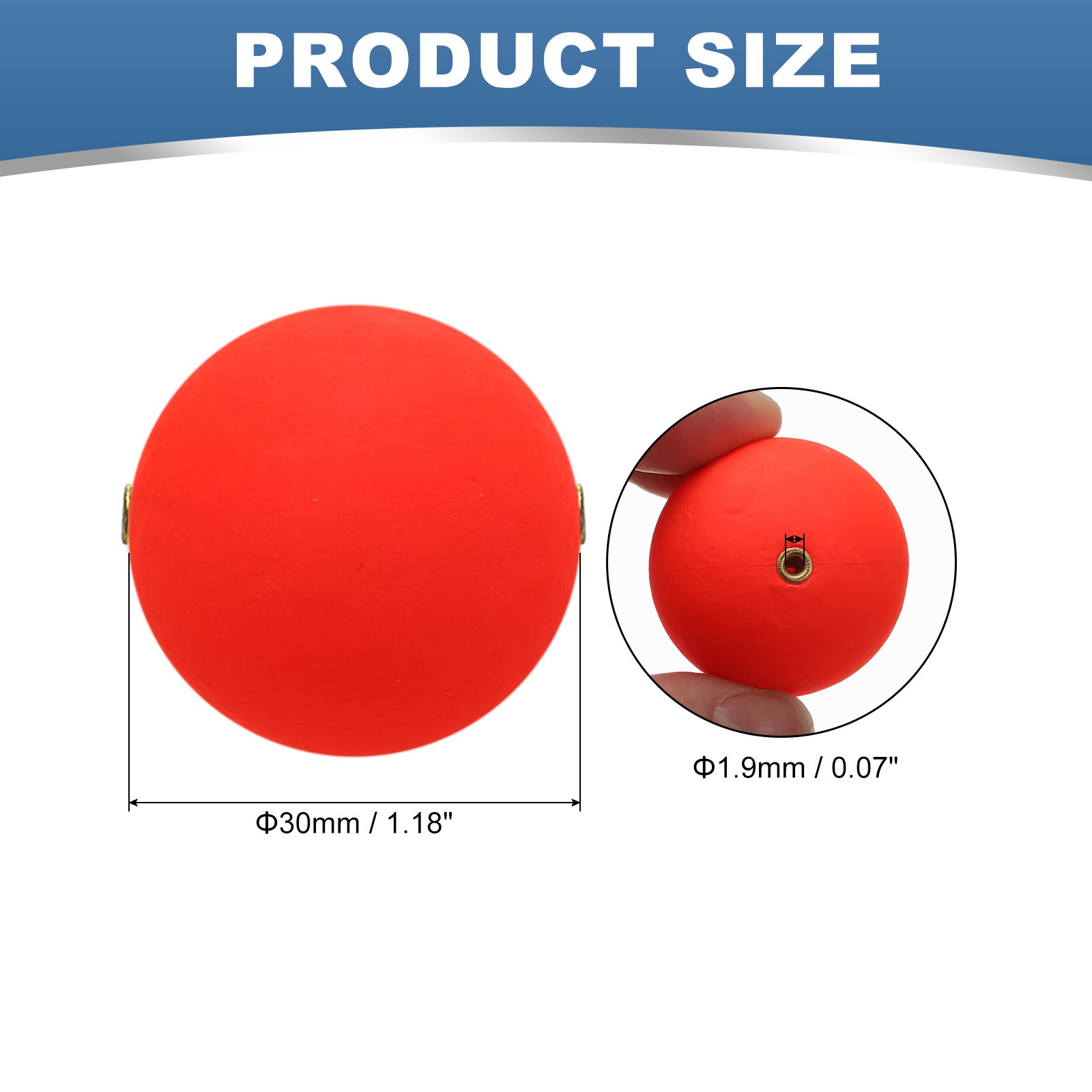 Fishing Bobbers Floats 1.2 Inch Dia, 10 Pcs Fishing Rig Float Slip Stopper, Red