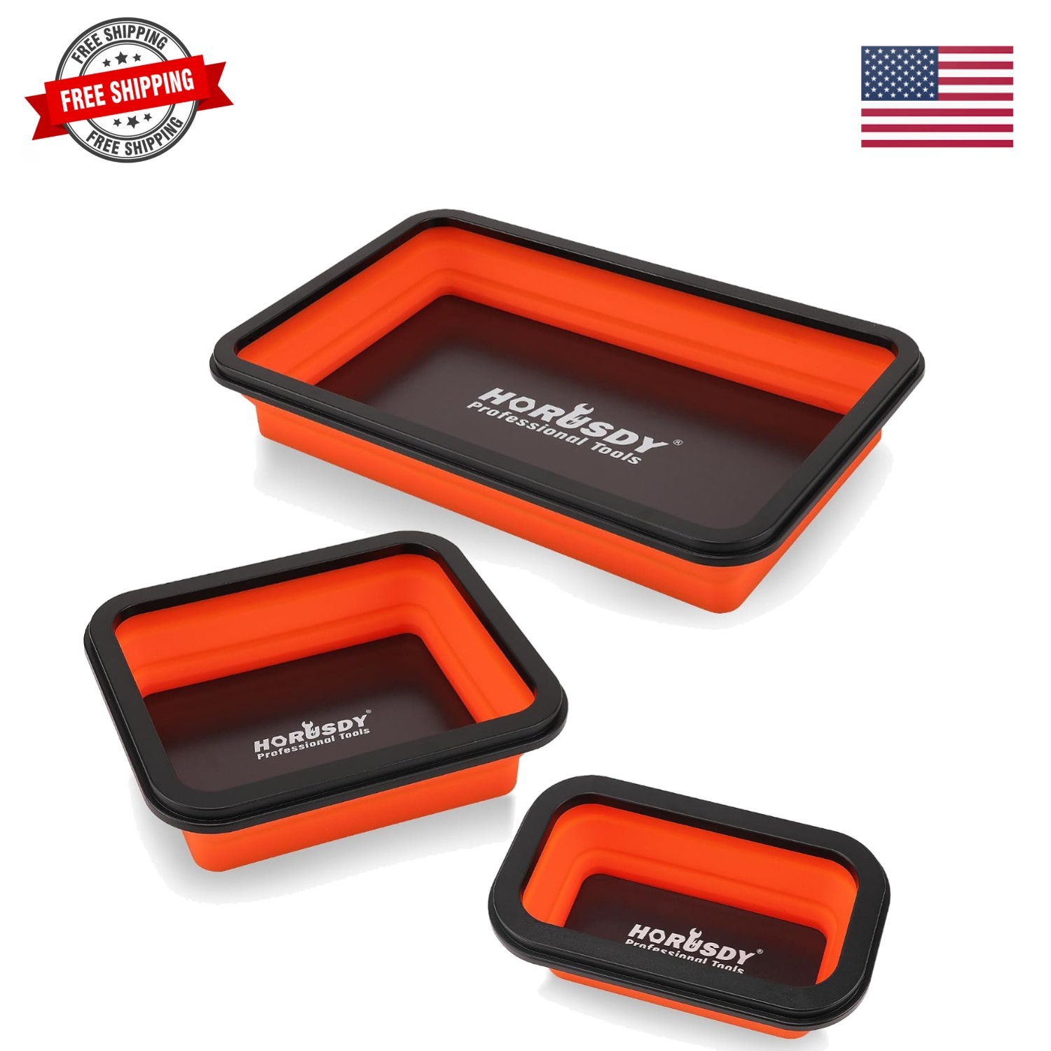 3-Piece Magnetic Parts Tray Set, Tool Trays for Storage Organizer Screw, Bolt...