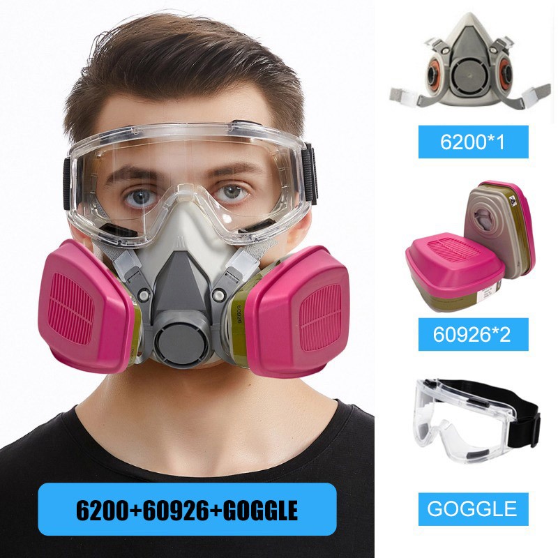6200 Half Facepiece Respirator Protective Mask with 2-60926 Multi-Purpose Filter