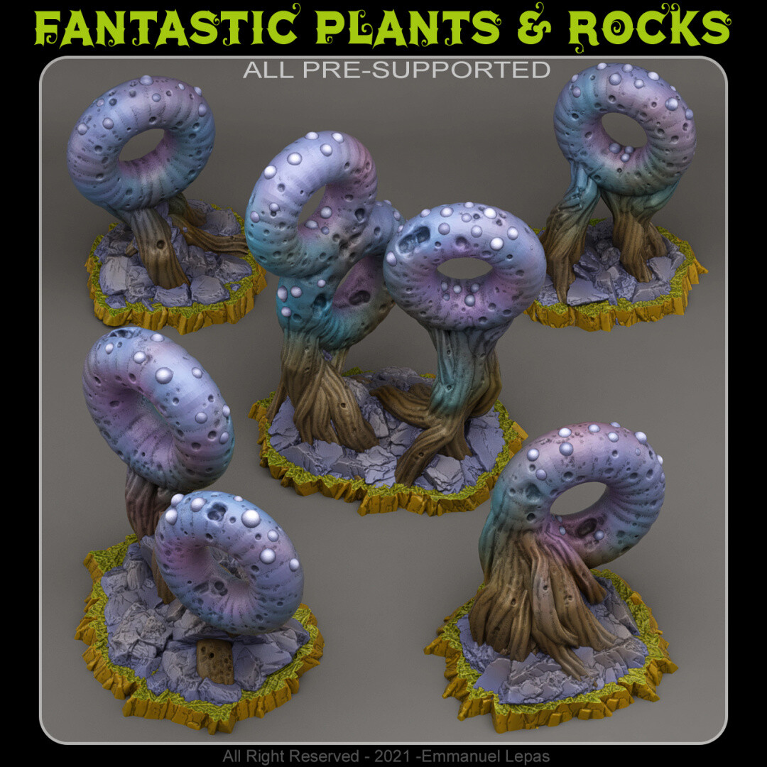 Donuts Mushrooms Plants Legion Terrain Scenery Tabletop Miniatures 28mm