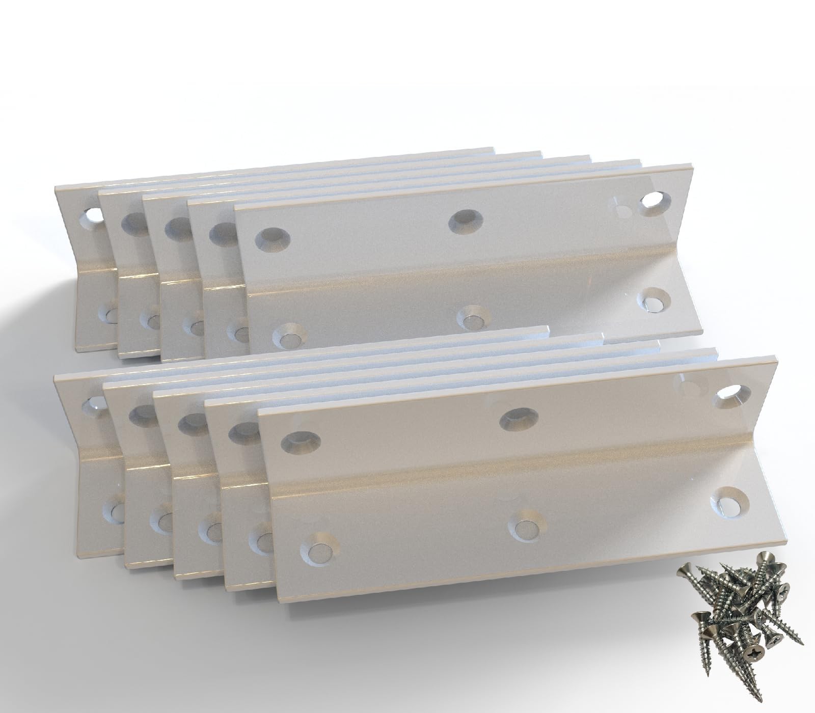 8 PCS 4x1x1 Inch White L Shape Corner Bracket Heavy Duty Stainless Steel