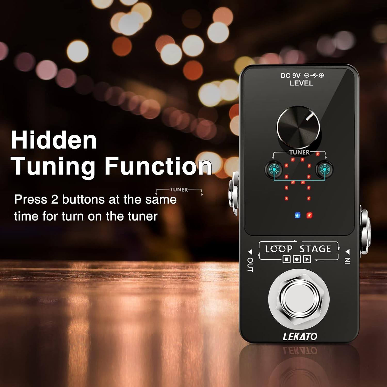 Guitar Looper Pedal with Tuner Function Looper Effect Pedal 9 Loop Capability