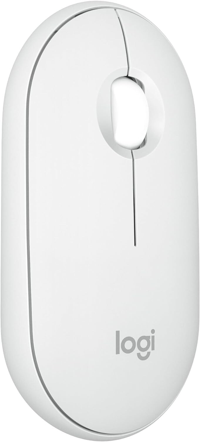 Logitech Pebble 2 M350S Bluetooth Mouse PC/MAC Portable Quiet Clicks Tonal White