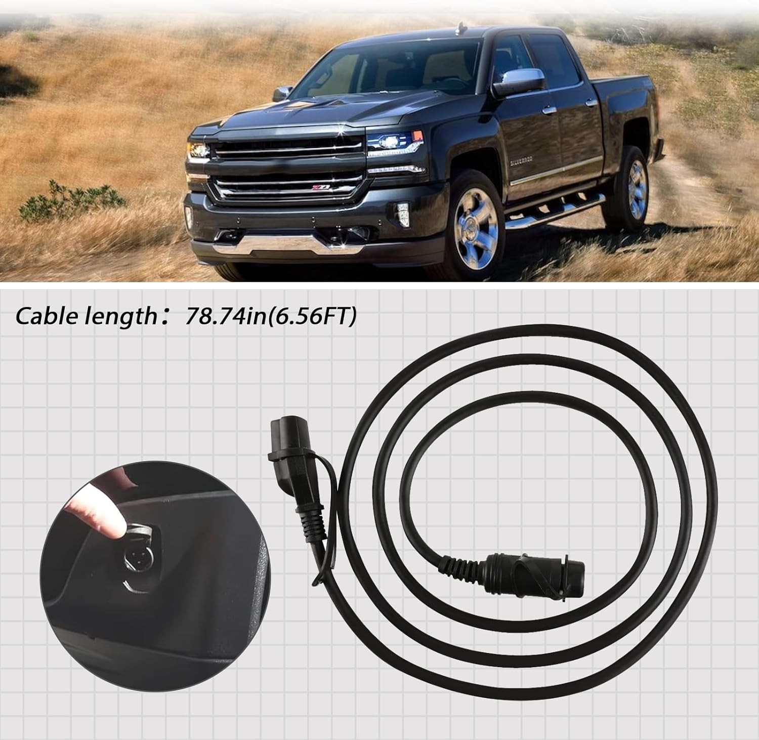 84564686 Block Heater Cable，Engine Coolant Heater Cable Compatible With 2019-2