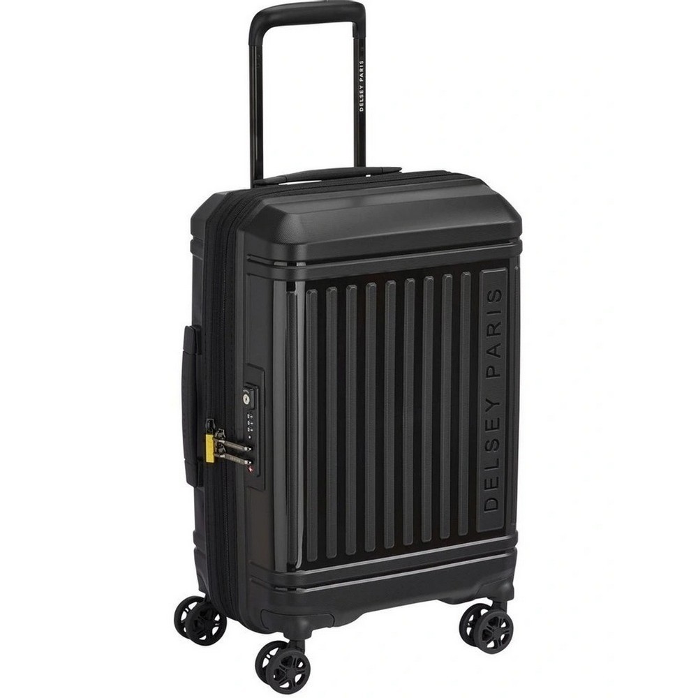 Delsey Lutece SE Lightweight Expandable Wheelaboard Spinner Case Black 55cm