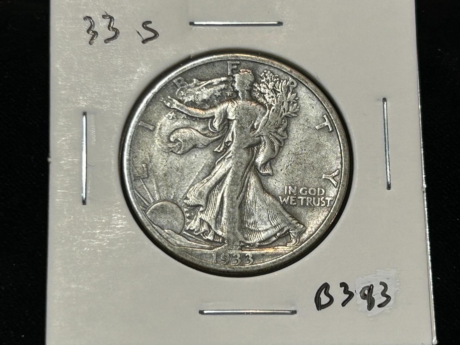 1933-S Walking Liberty Half Dollar - Circulated 90% Silver 50C - B383