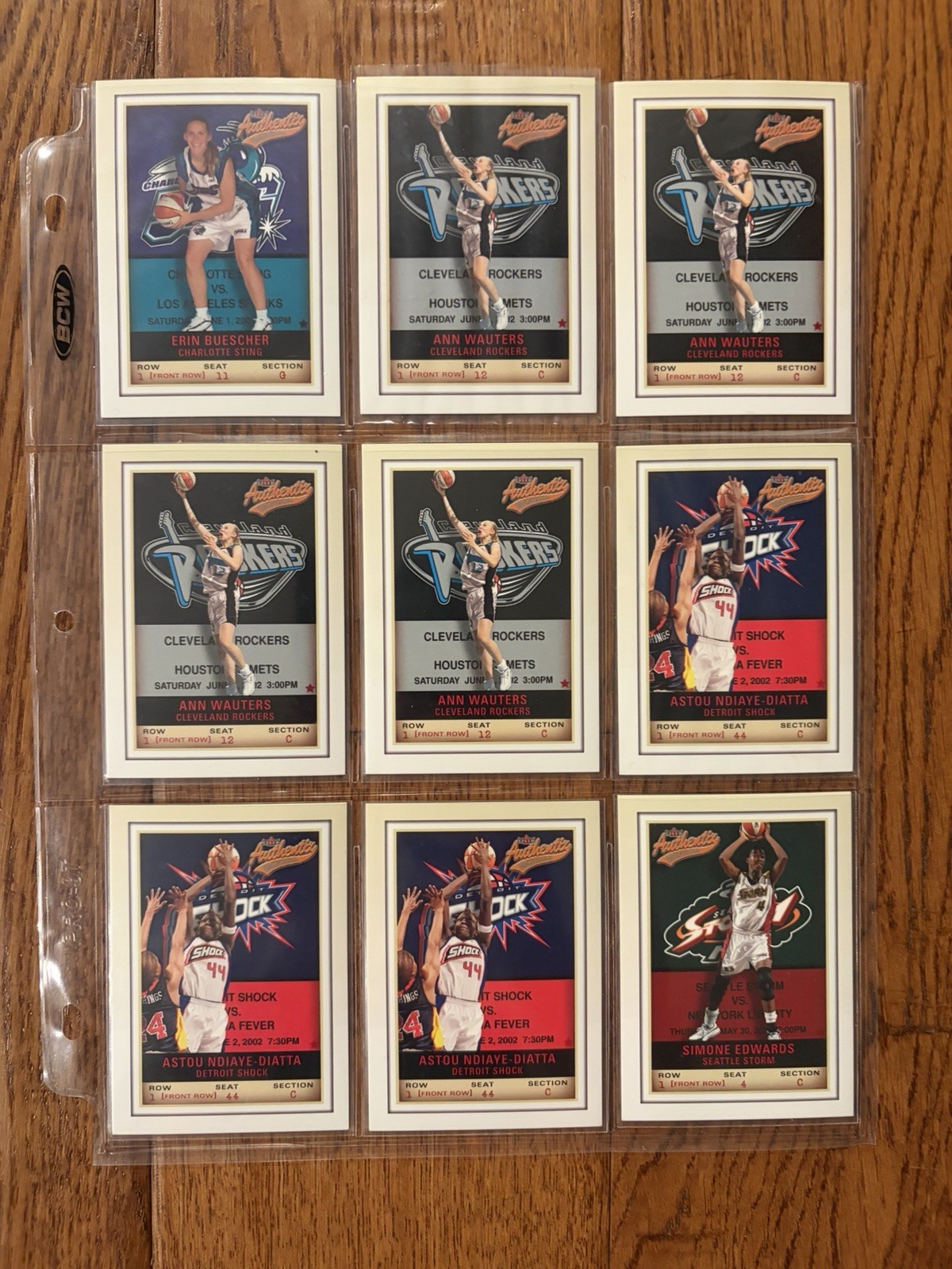 2002 Fleer Authentix Front Row #/100 WNBA • Sting Stars Sol Fire Shock