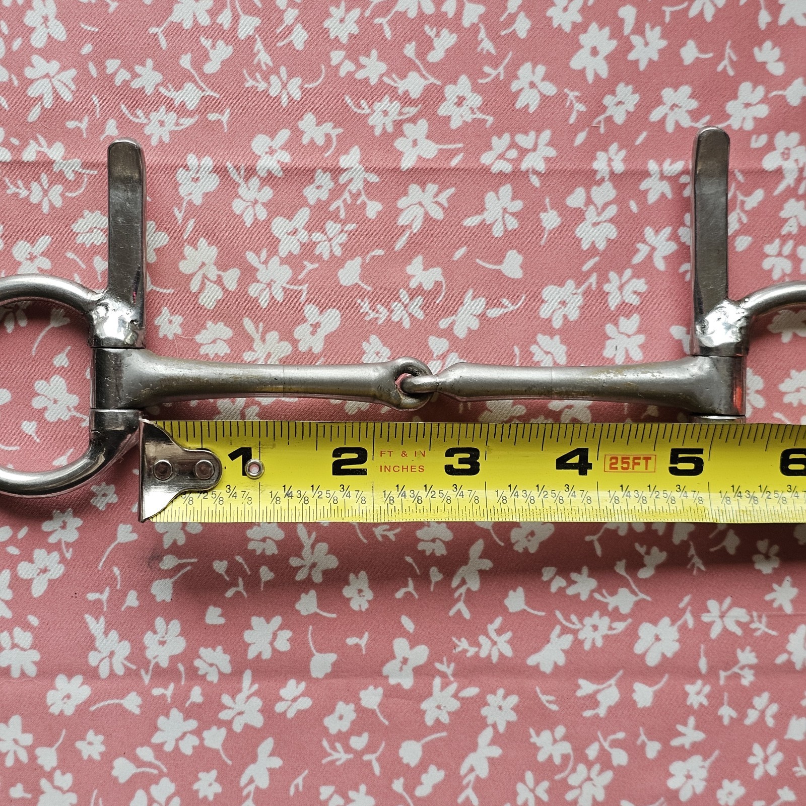 Half Cheek Smooth Snaffle Driving Bit 4 7/8" Single Jointed Used
