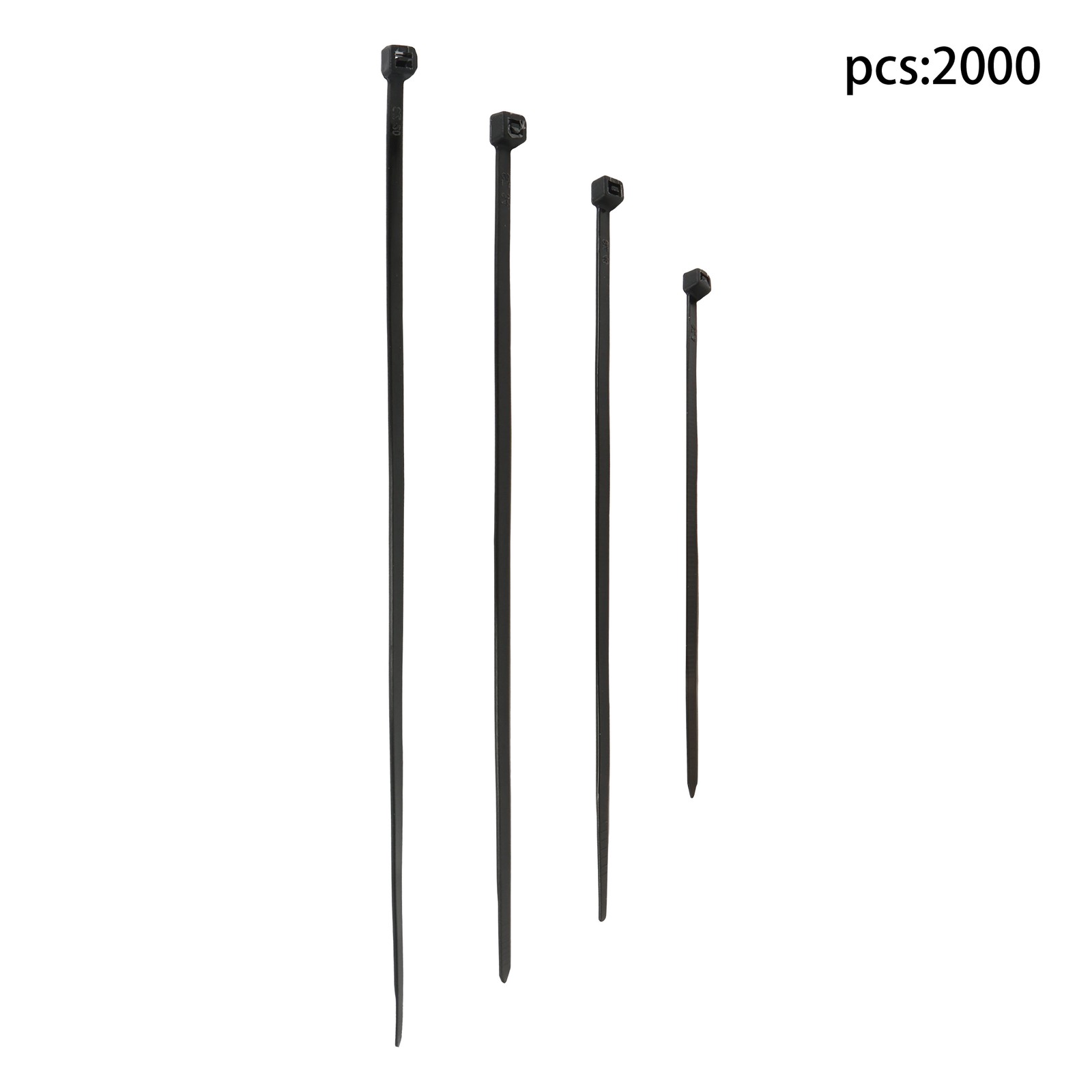 2000 PCS Self-locking Nylon Zip Ties Assorted Sizes 4+6+8+12 Inch Cable ties