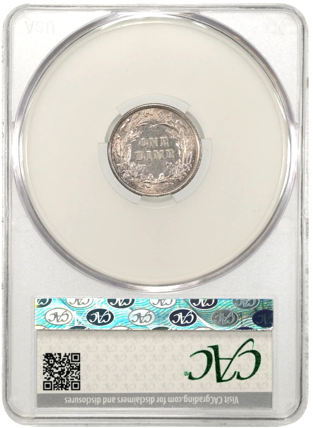 1892 Barber Dime CAC AU Details