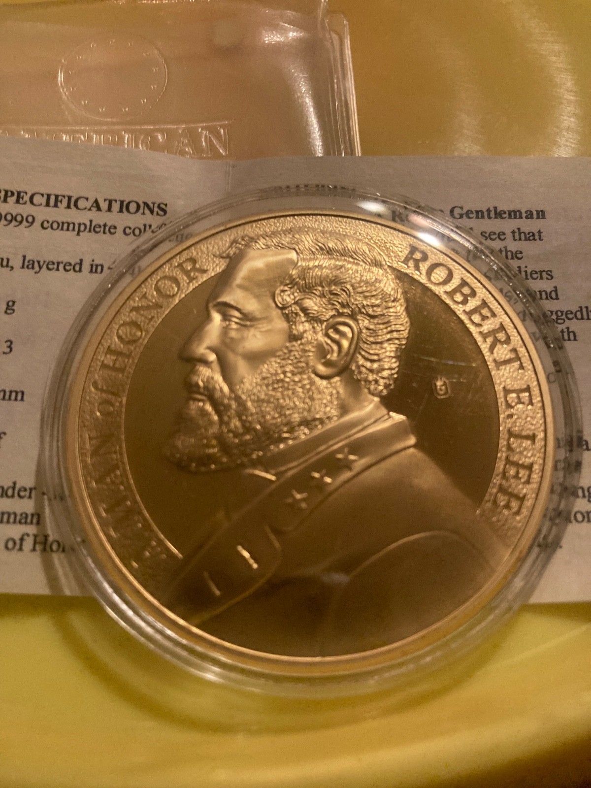 Robert E. Lee “Surrender ” American Mint “ A Man Of Honor “ Coin With COA.