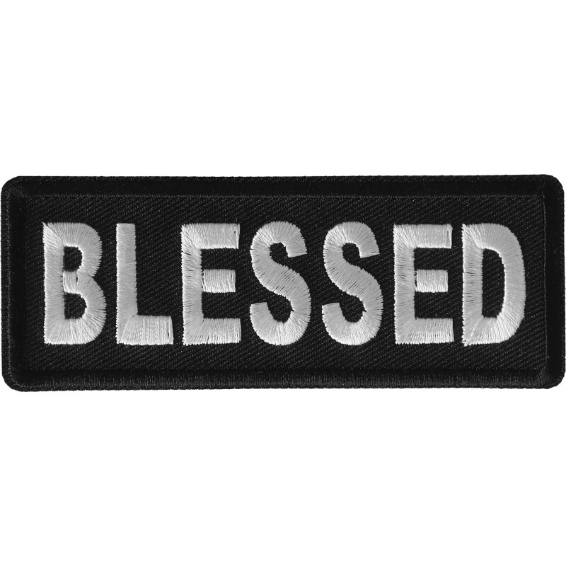 Blessed Embroidered Sew On Iron On Biker Vest Jacket Patch