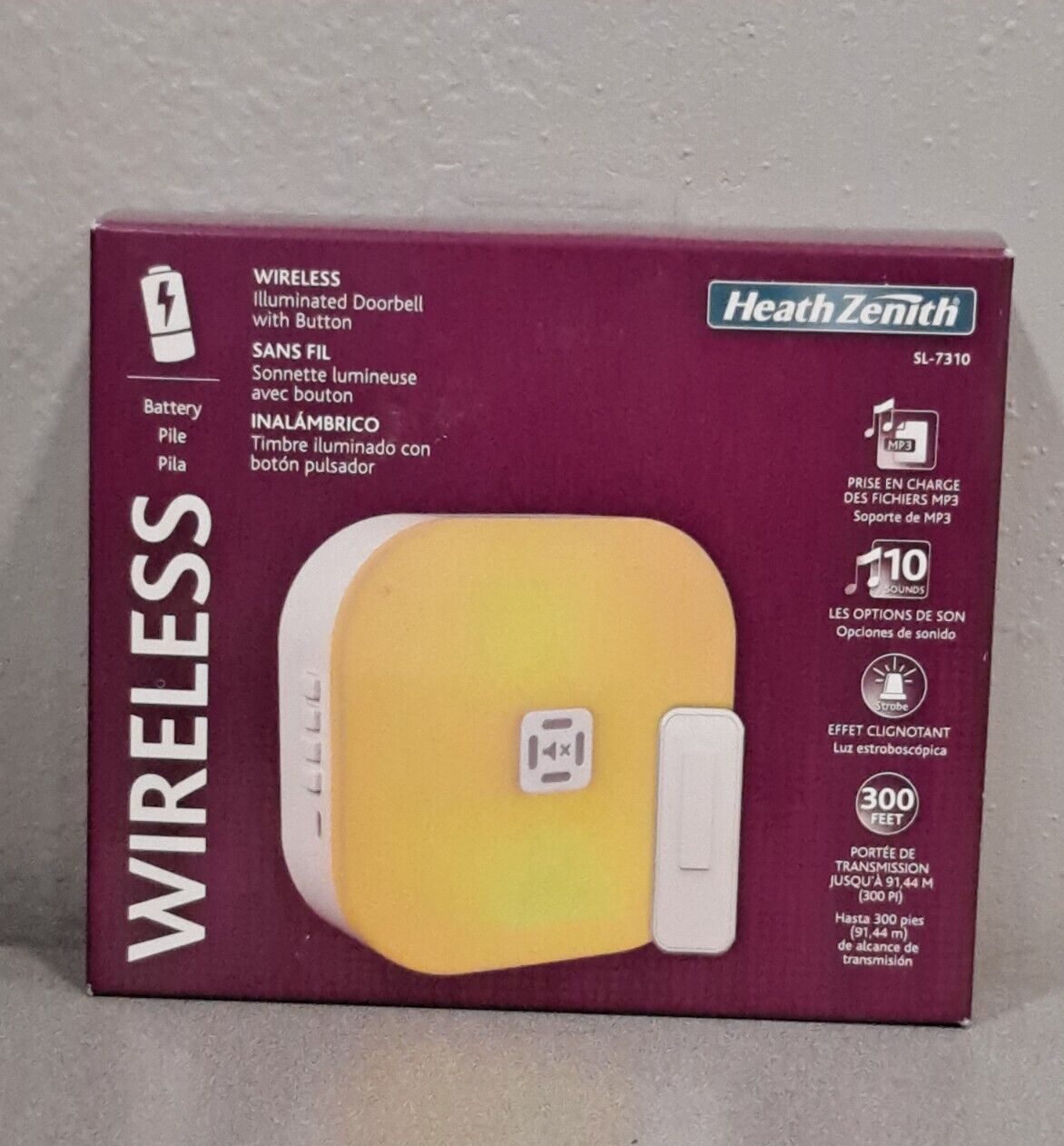 Heath Zenith SL-7310-03 White Plastic Wireless Door Chime Kit