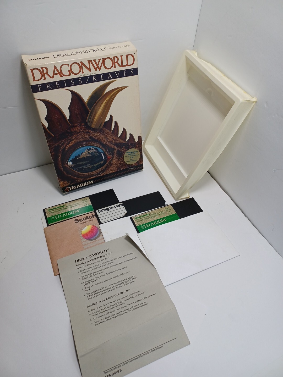 VTG 1984 DragonWorld C64 Commodore 64 Game Trillium WORKS
