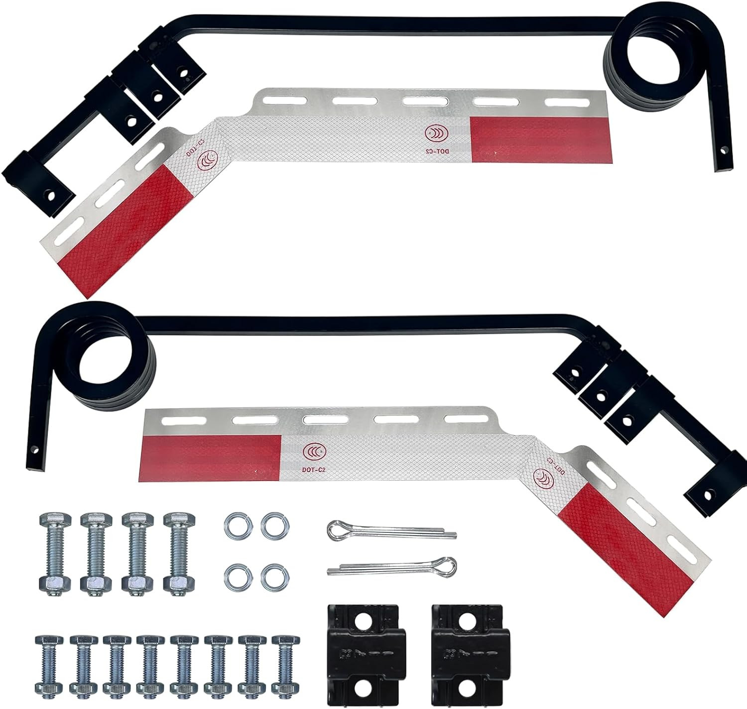 28" X 7" Angled Mud Flap Hanger Bracket Bar with 3 Coils Damping Spring & 24" X