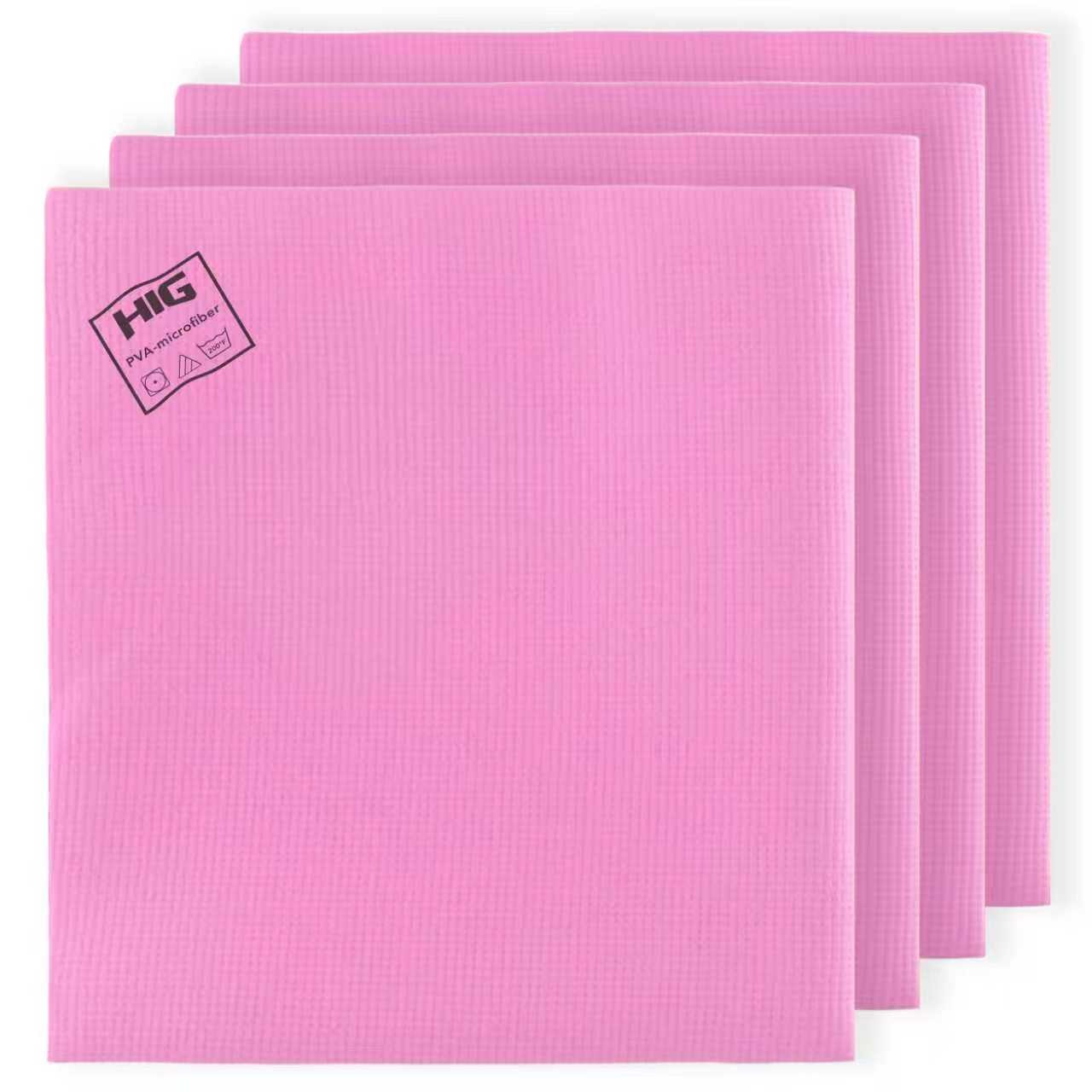 PVA Microfiber Cleaning Towels, Streak Free Shine,Ultra Absorbent, 5 Pack (pink)