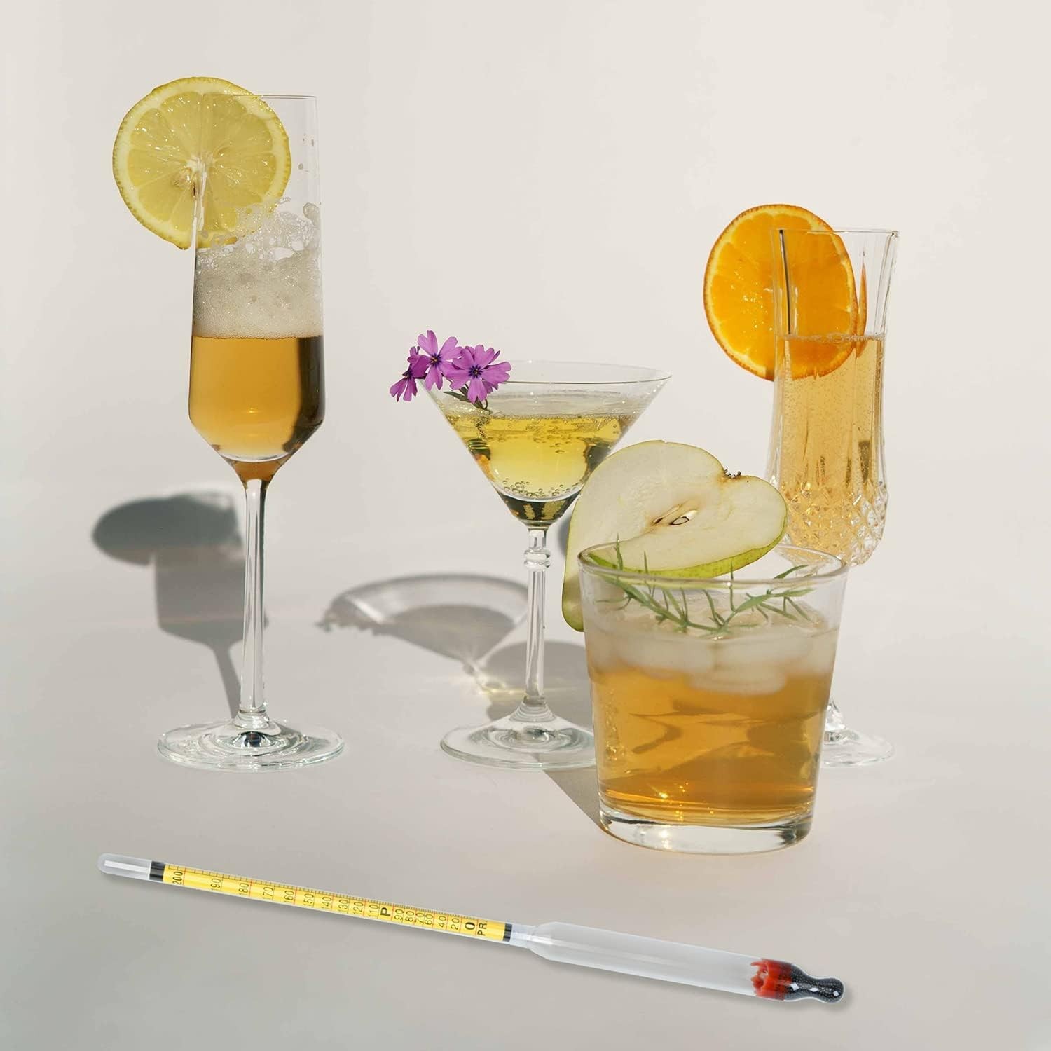 Hydrometer Alcohol Meter, 0-200 Proof and Tralle...