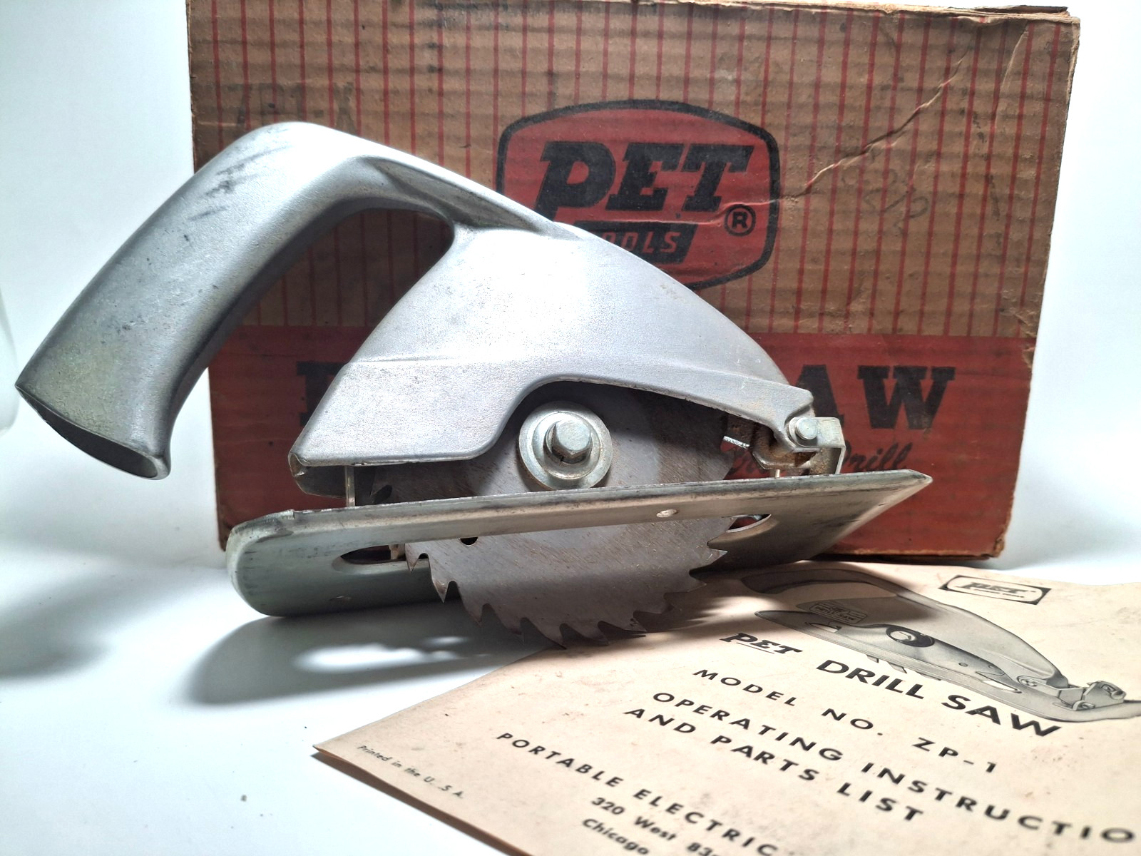 PET Tools Drill Saw Convert Electric Drill To Power Saw Vintage Box Instructions