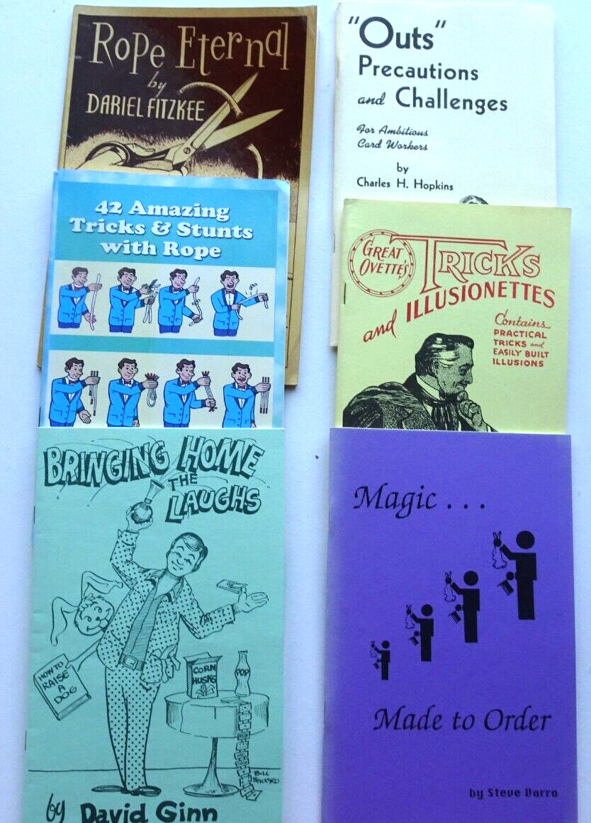 LOT 25 - 6 MAGIC Books Laughs,rope, outs, illusionettes, tricks