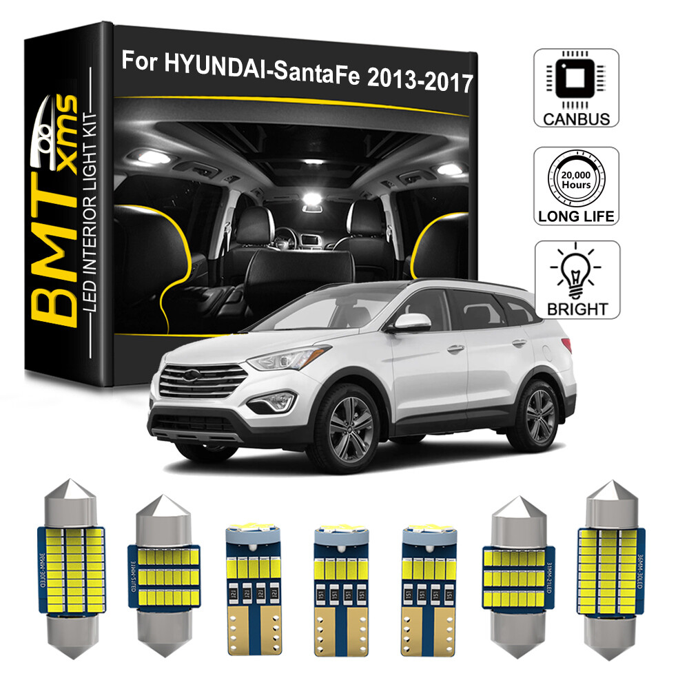 12pcs White LED Interior Dome Light Kit For 2013-2017 2018 Hyundai Santa Fe