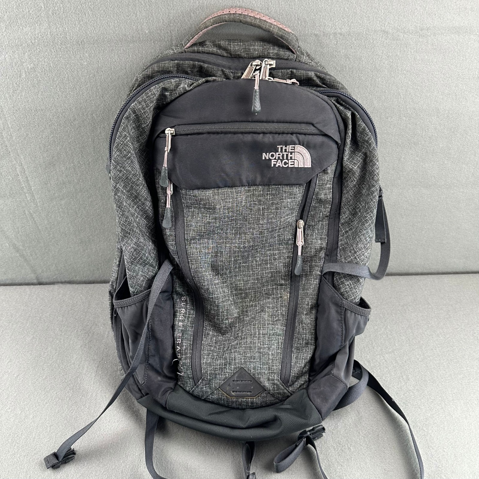 The North Face Surge Transit Backpack 38L Gray Flexvent Laptop Travel School