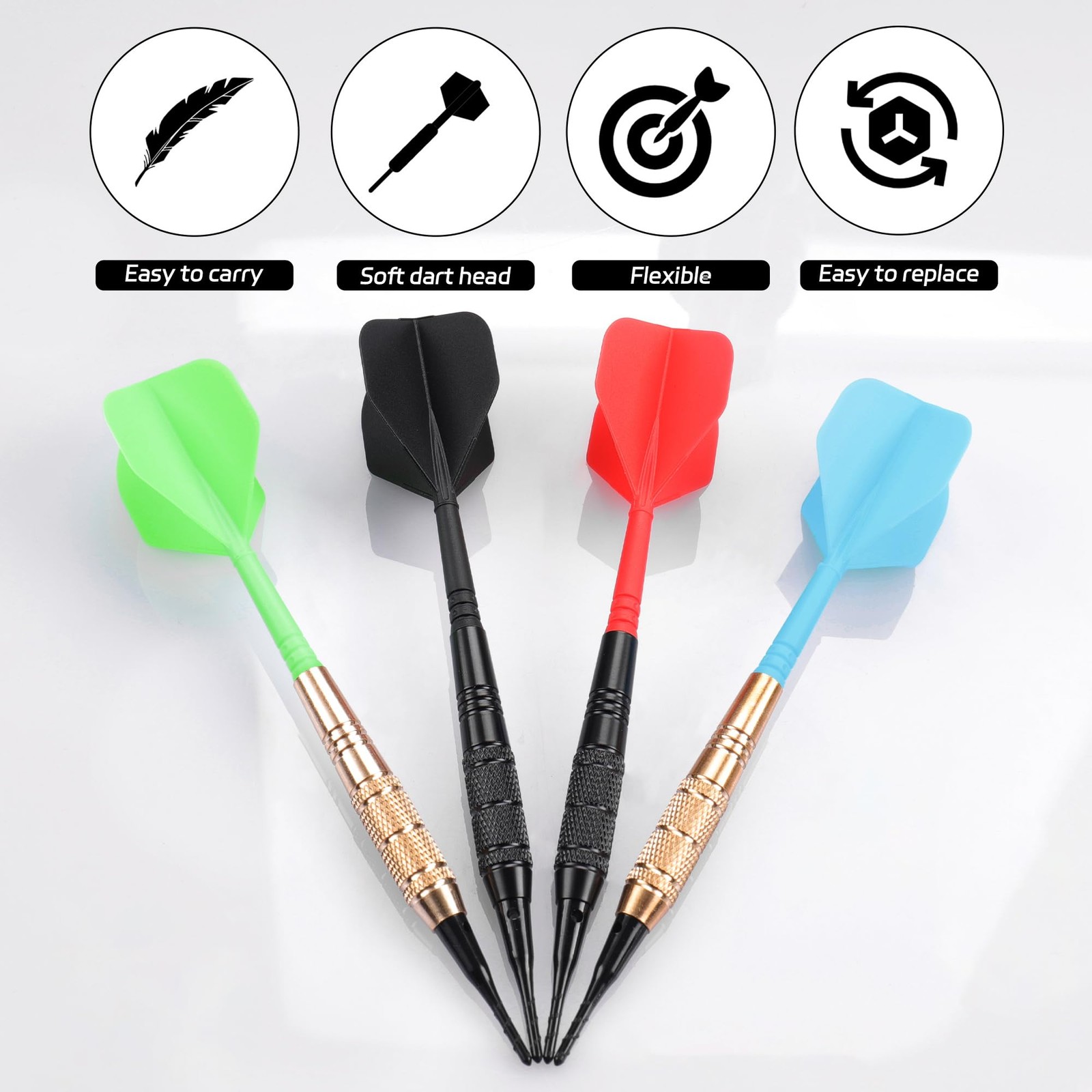 CyeeLife Darts Plastic Tip,Soft Tip Set,12 Pcs 18 Gram with 50 Extra...