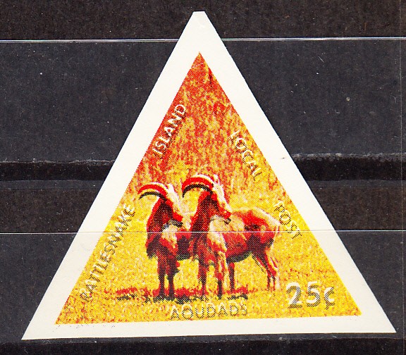 W RATTLESNAKE ISLAND 10v (3) 3RD DEFINITIVE FAUNA GREEN OMITTED IMPERF PROOF