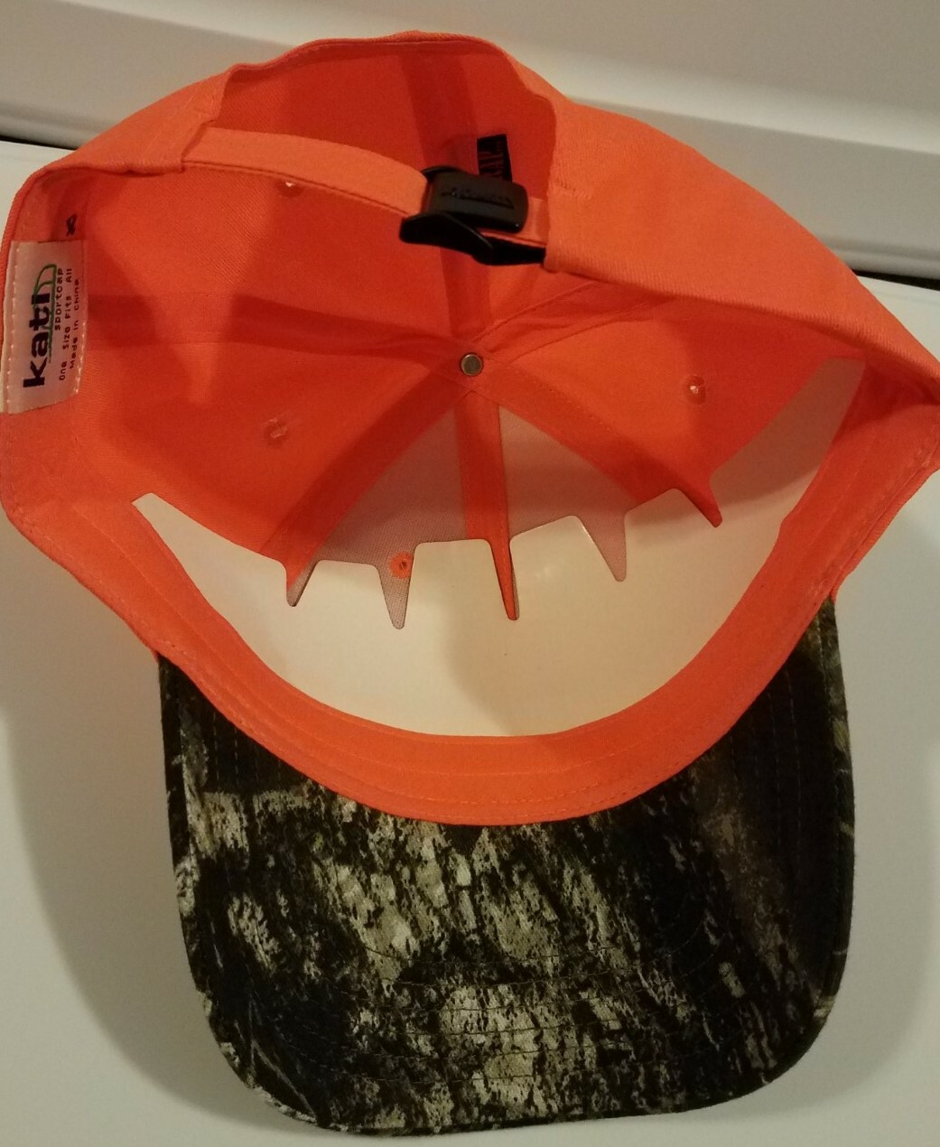 NEW Kati Safety Blaze Orange Mossy Oak Camo Men's Baseball Cap Flex-Strap