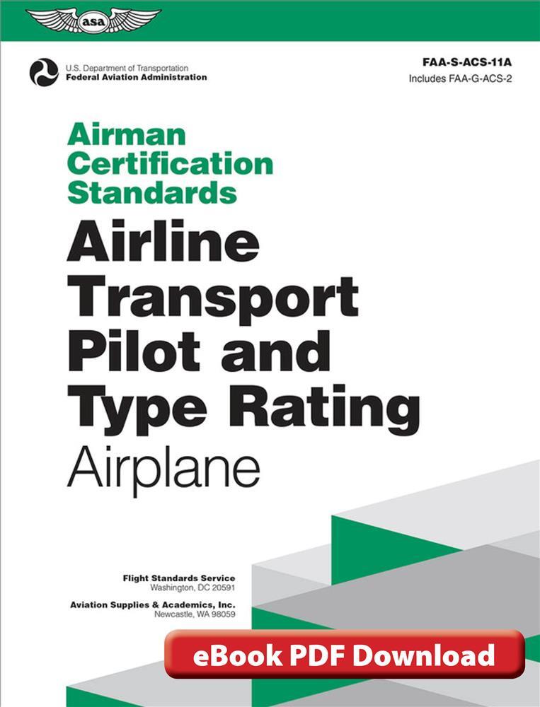 ASA 2026, ACS ATP & Type Rating for Airplane, eBook PDF, p/n ACS-11A-PD