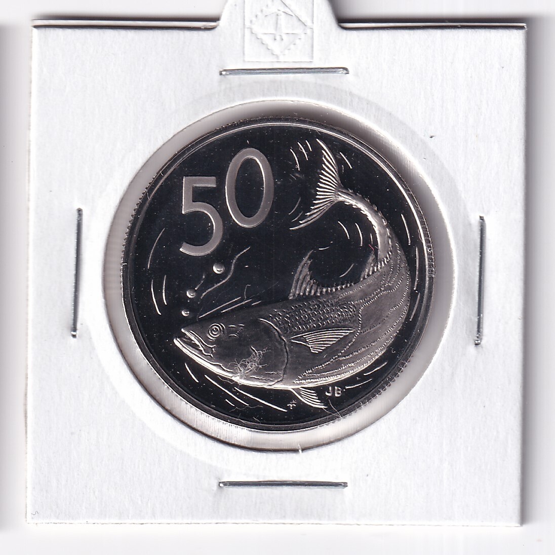 COOK ISLANDS PROOF: 1975 50 CENT COIN IN 2X2 HOLDER #4871