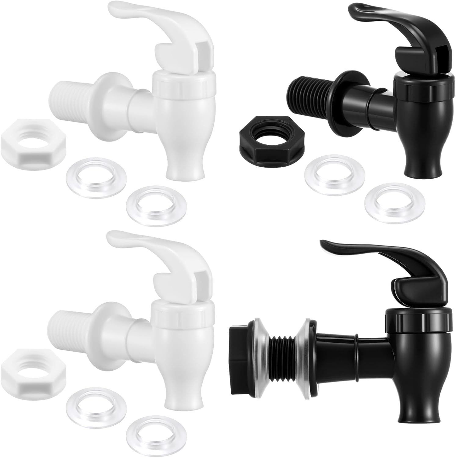 Honoson 4 Sets BPA-Free Replacement Faucet, Reusable Spigot Spout Lever Pour Dis