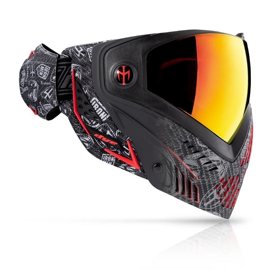 Dye Paintball I5 Protective Gear Goggle System Mask IM Shields Black/Red