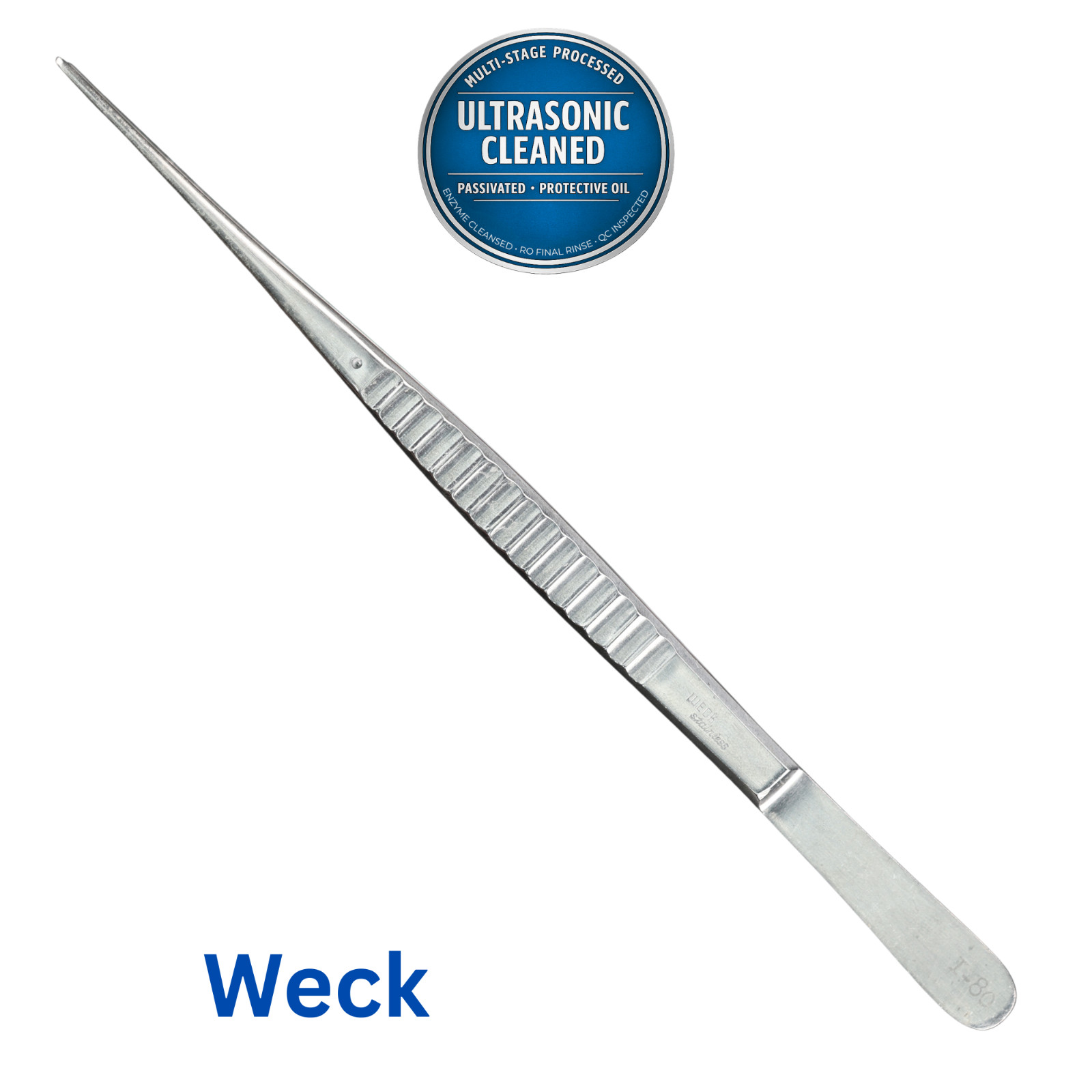Weck 638117 DeBakey Forceps, Serrated, Straight, 7.75" - Ultrasonic Cleaned