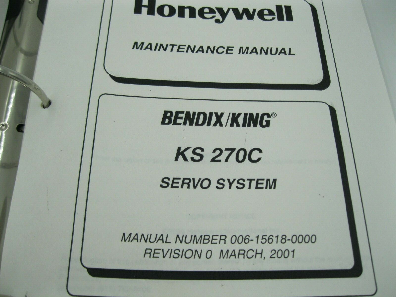 Bendix King KS-270C Servo System Maintenance Manual Rev 0 006-15618-0000