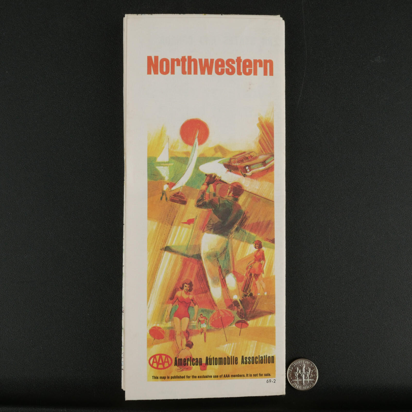 1969 AAA Northwestern USA Map w/ Western Canada, Glacier, Yellowstone, Rockies