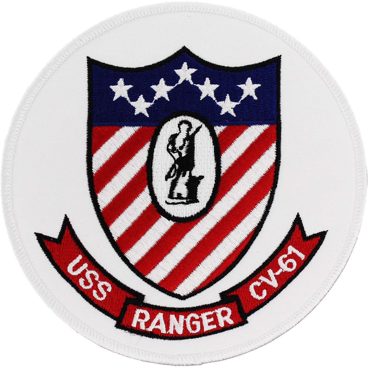 Navy USS Ranger CV-61 Ship Patch ( 4 3/4" Wide x 4 3/4" High ) ( Sew-On ) P7815