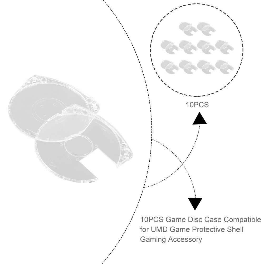 10PCS Game Disc Case Compatible for UMD Game Protective Shell Gaming Accessory