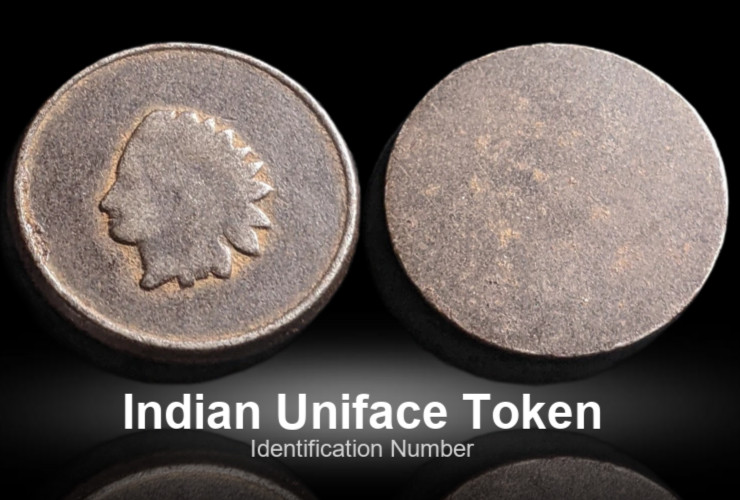 Indian Head Uniface No Date Blank Reverse Antique Vintage Token from Collection