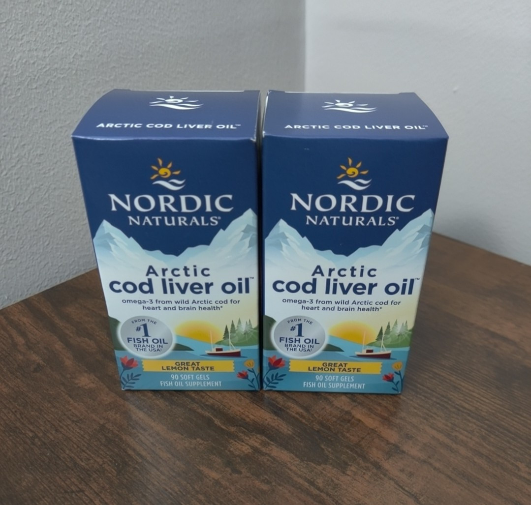 Nordic Naturals Arctic Cod Liver Oil  Softgels Lemon 2x90 (180 Ct)  Expire 01/27
