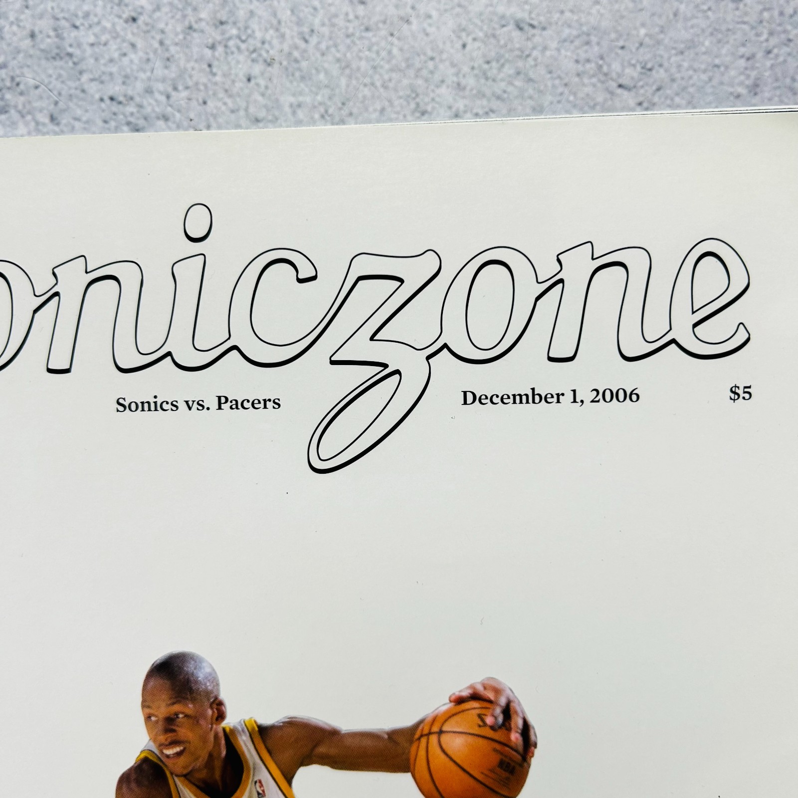 Seattle Super Sonics VS Pacers Soniczone 40th Anniversary Ed Basketball Program