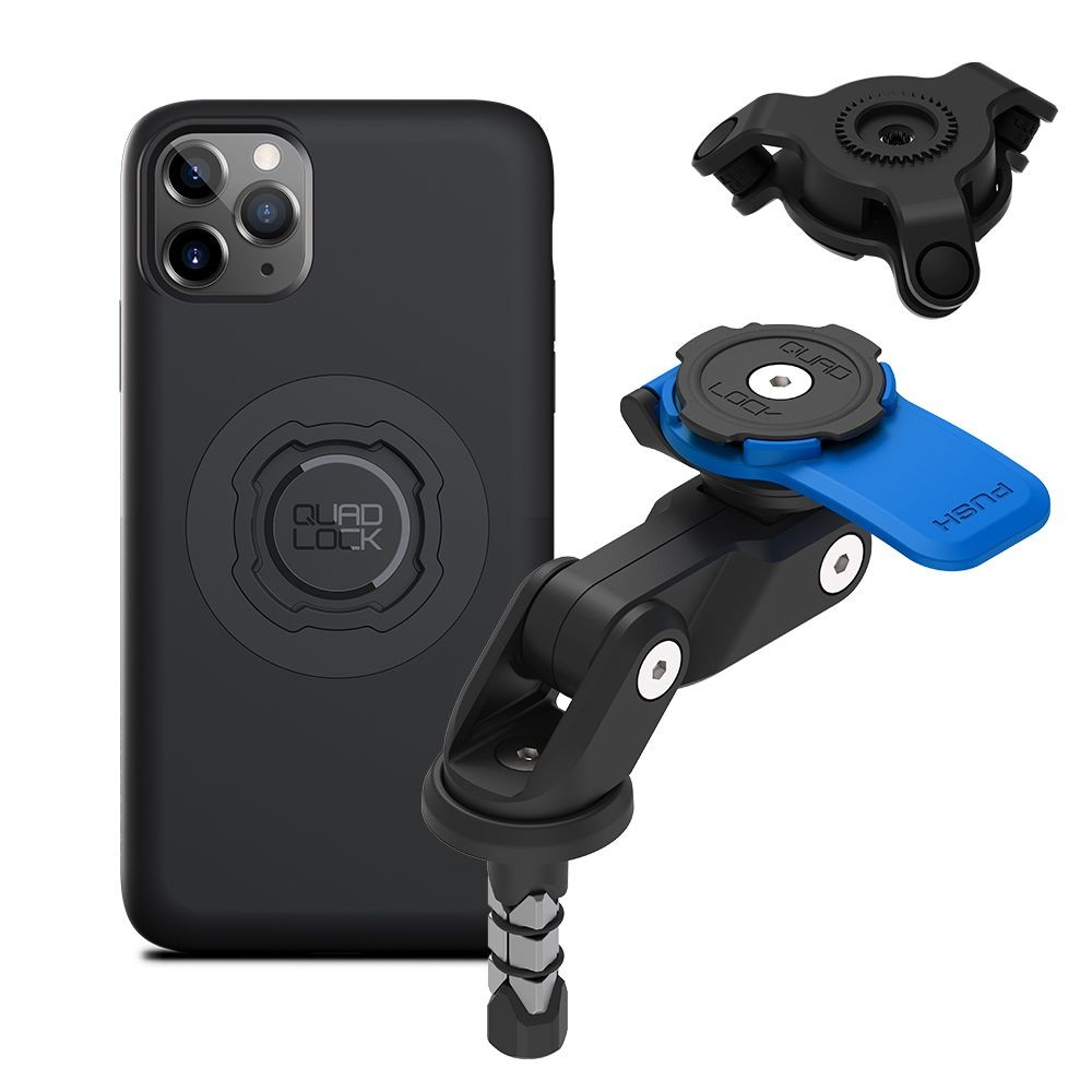 Quad Lock Motorcycle Fork Stem Mount (V2) Kit with Vibration Dampener and MAG Ph