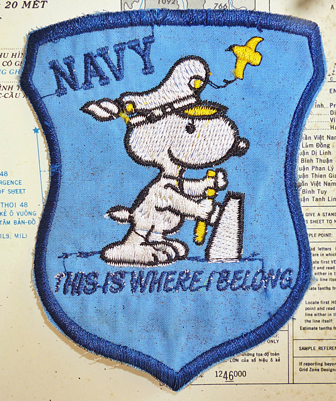Snoopy Patch - In The Navy - This is Where I Belong - USN Captain - Vietnam War