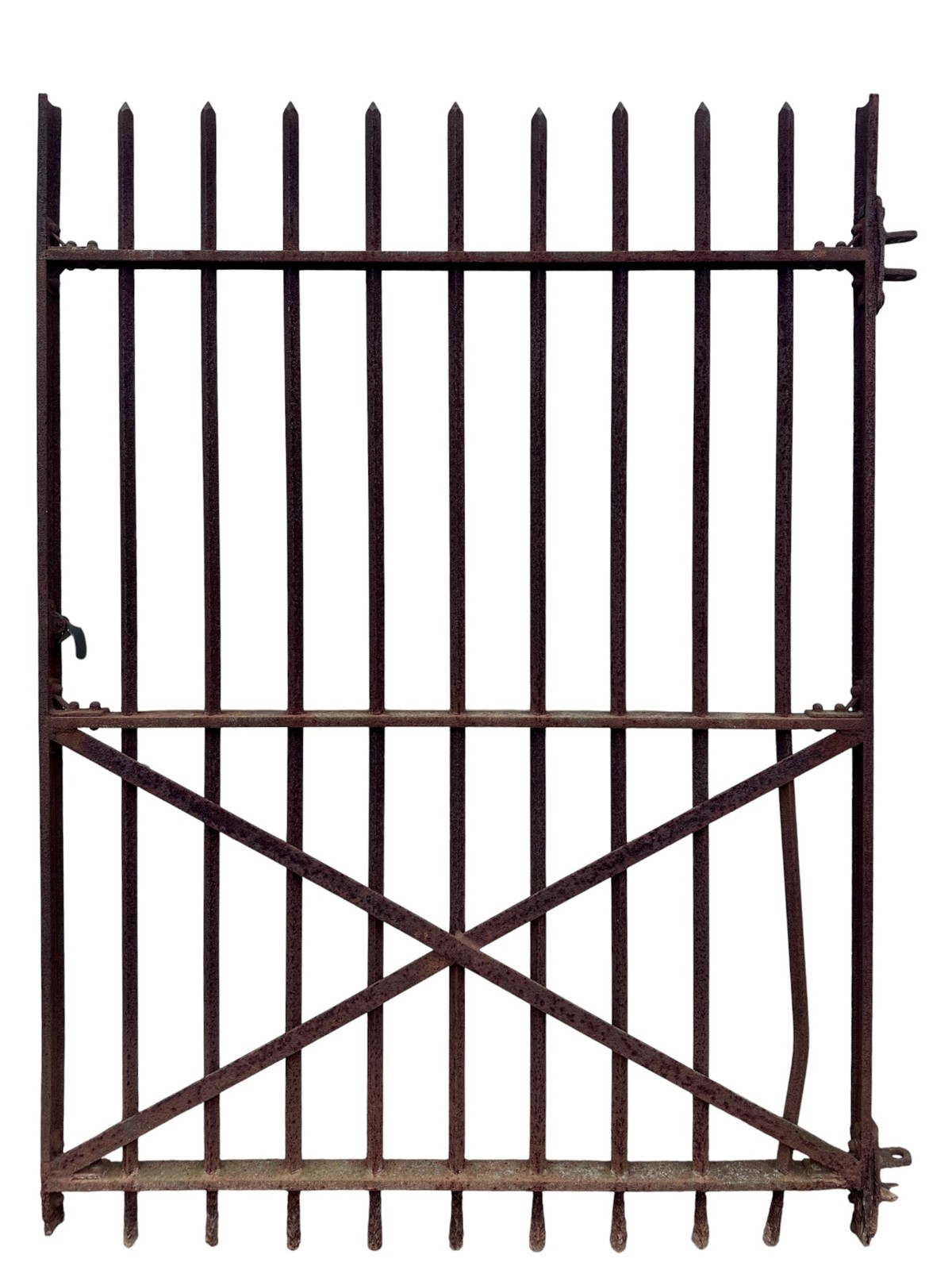 Antique Wrought Iron Gate w/ Cross-Hatch Design- 66.75" T x 50.25" W - GA21043